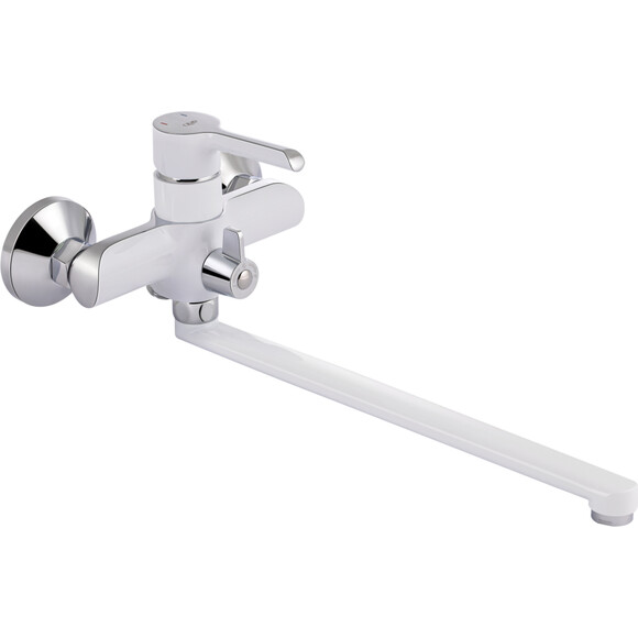 Змішувач для ванни Qtap Grand WCR 005 (білий/хром, з лійкою та шлангом), фото , изображение 2