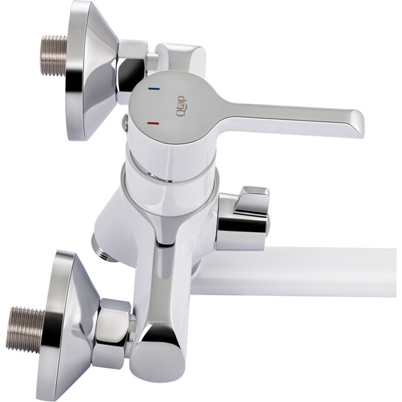 Змішувач для ванни Qtap Grand WCR 005 (білий/хром, з лійкою та шлангом), фото , изображение 4