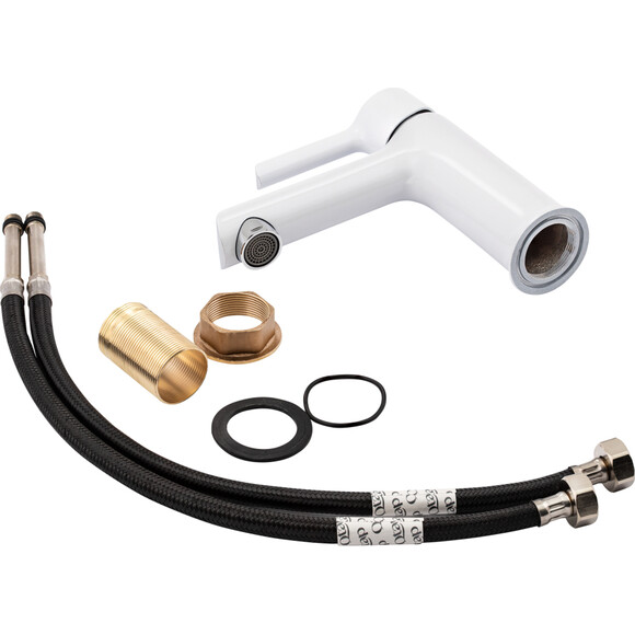 Смеситель для раковины Qtap Grand WCR 001F (QTGRAWCR001F, белый матовый/хром), фото 5