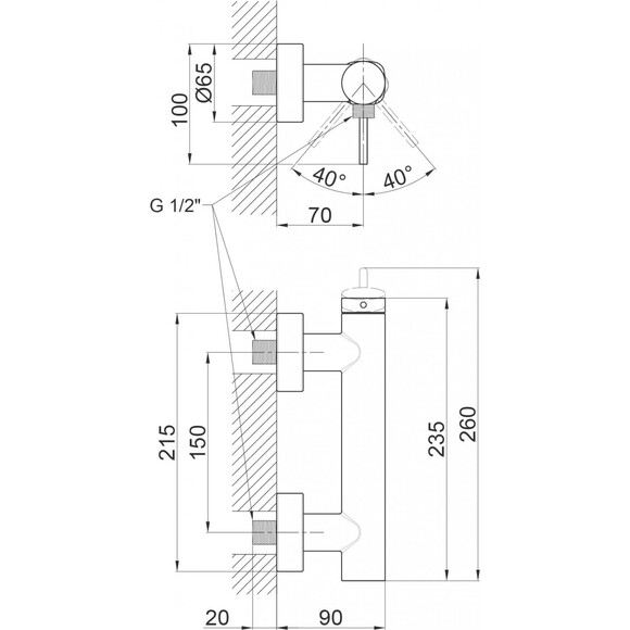 Змішувач для душу Qtap Robin 4060102B (чорний матовий), фото , изображение 5