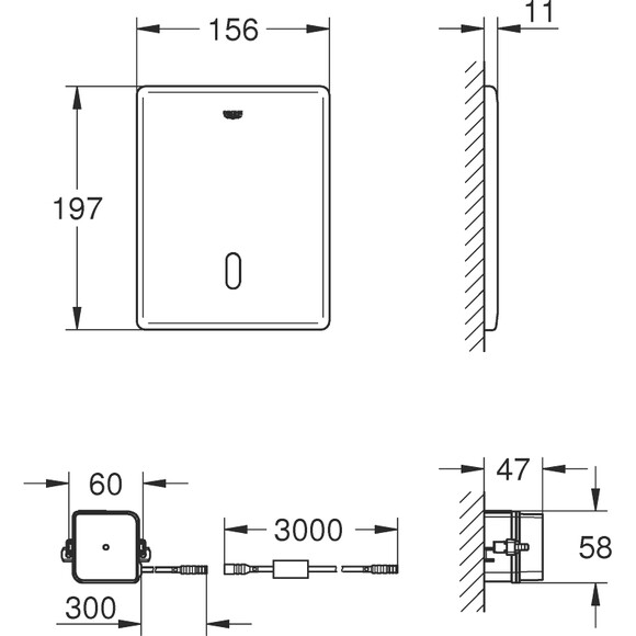 Инфракрасная электроника для системы смыва для унитаза Grohe Tectron Skate 38393SD1 (нерж), фото 3
