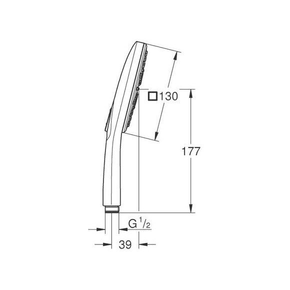 Ручной душ Grohe Rainshower SmartActive 130 Cube 26582DC0 (3 режима струи), фото 5