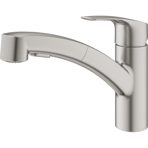 Змішувач для мийки з висувною лійкою Grohe Eurosmart New 30305DC1 (дамаська сталь), фото , изображение 3