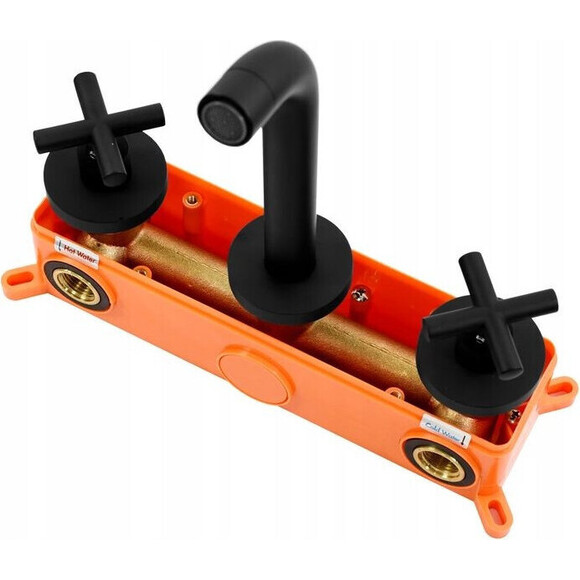 Смеситель скрытого монтажа для умывальника Rea Exit Black Matt REA-B8000 (черный матовый, внутренняя часть в комплекте), фото 2