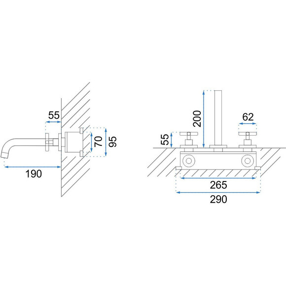 Смеситель скрытого монтажа для умывальника Rea Exit Black Matt REA-B8000 (черный матовый, внутренняя часть в комплекте), фото 7