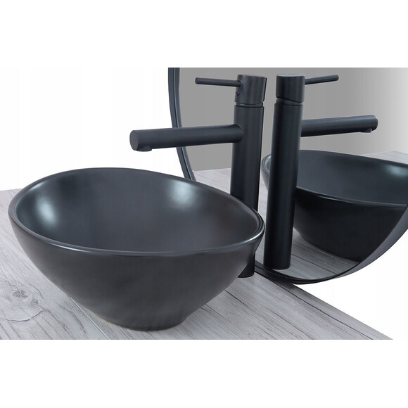 Раковина Rea Sofia N Black Matt REA-U0333 (41x34.5 см, чорна матова, чаша), Доступні розміри: 41 x 34, Колір виробника: чорний матовий, фото , изображение 4