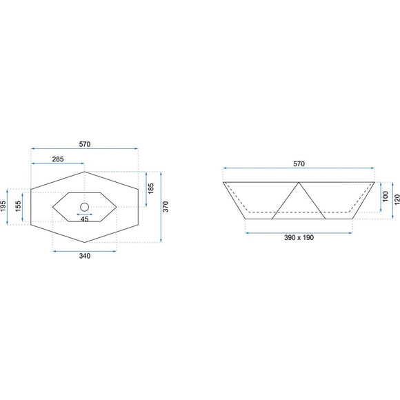 Раковина Rea Vegas White REA-U6643 (57x37 см, чаша), фото , изображение 9
