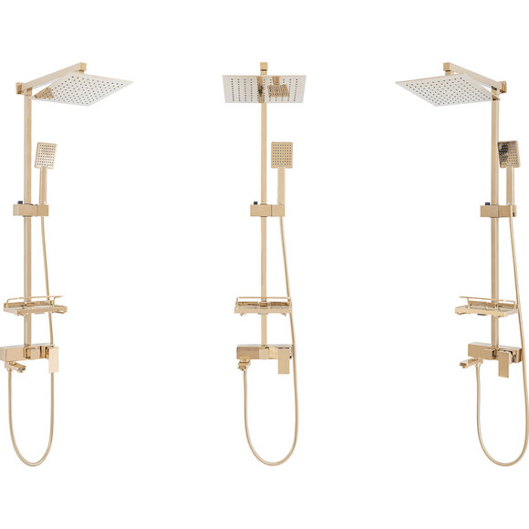 Душова система Rea Jack Gold REA-P7008 (золота, з поличкою), Колір виробника: золото, фото , изображение 5