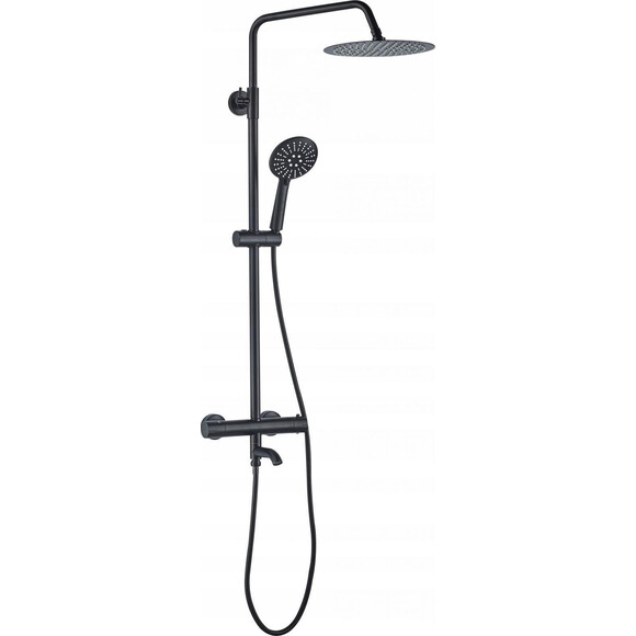 Термостатична душова система Rea Lungo Black REA-P4113 (чорна), Колір виробника: чорний, фото , изображение 2