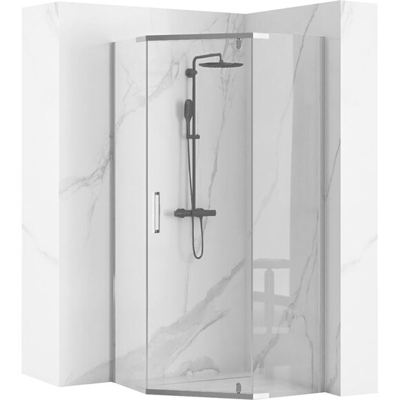 Душевая кабина Rea Axin Chrom REA-K8779 (90x90 см, стекло прозрачное, профиль хром), фото 