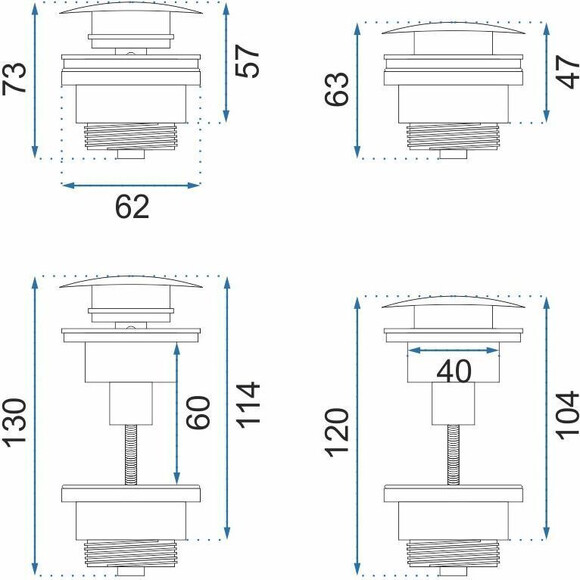 Донний клапан Rea REA-A5218 (чорний), Колір виробника: чорний з бортиком, фото , изображение 4