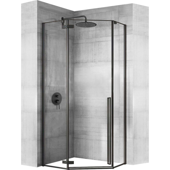 Душова кабіна Rea Diamond 90x90 Black Mat REA-K5622 (90x90 см, прозоре скло, профіль чорний матовий), фото 