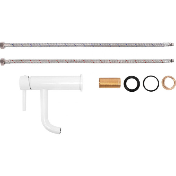 Змішувач для умивальника Rea Lungo REA-B4401 (білий), Колір виробника: білий, фото , изображение 8