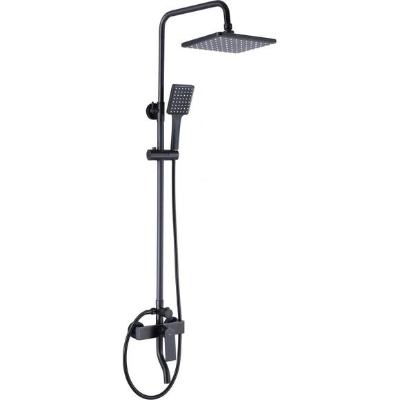 Душова система Rea Hass Black REA-B9968 (чорна матова, з виливом), Колір виробника: чорний матовий, фото , изображение 2