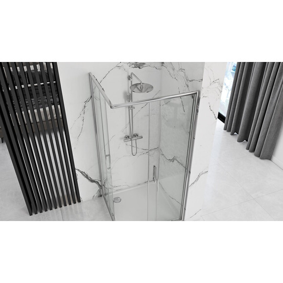 Душевая кабина Rea Punto 80x80 REA-K0863 (80x80 см, стекло прозрачное, профиль хром), Доступные размеры: 80 x 80, Цвет производителя: хром, фото 3