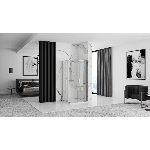 Душевая кабина Rea Punto 80x80 REA-K0863 (80x80 см, стекло прозрачное, профиль хром), Доступные размеры: 80 x 80, Цвет производителя: хром, фото 6