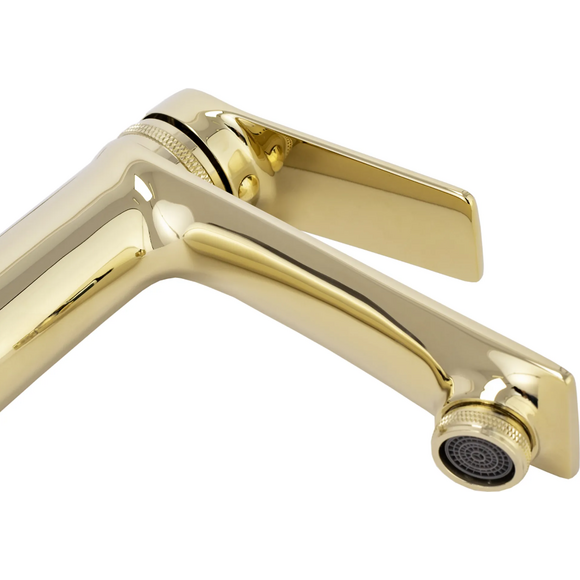 Змішувач для умивальника Rea Viral Gold Low REA-B2022 (золотий), фото , изображение 5