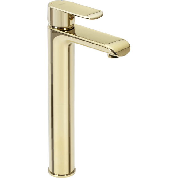 Змішувач для умивальника Rea Bloom Gold High REA-B6201 (золотий, високий), фото 