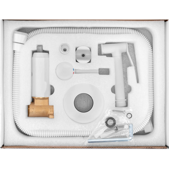 Гигиенический душ со смесителем Rea Lungo Loop White REA-B0255 (белый матовый), Цвет производителя: белый матовый, фото 5