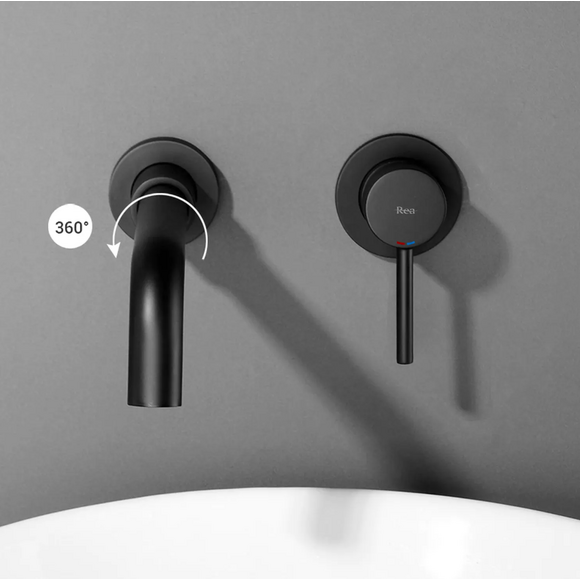 Змішувач прихованого монтажу Rea Lungo Long Black Matt REA-B0371 (чорний матовий, довгий, внутрішня частина в комплекті), Колір виробника: чорний матовий, фото , изображение 6