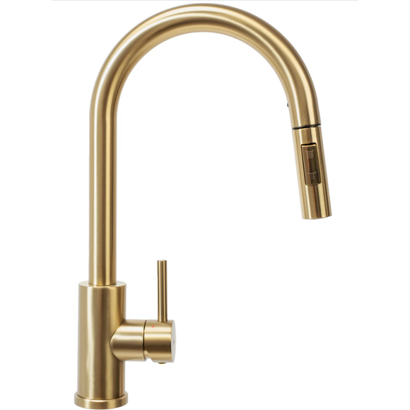 Смеситель для кухни Rea Fresh Brush Gold REA-B9148 (золотой, с выдвижной лейкой), фото 4