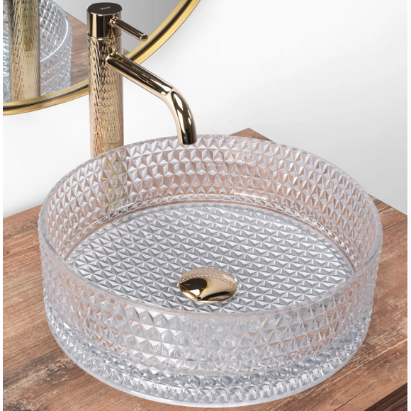 Раковина Rea Cristal Transparent REA-U9670 (35.5x35.5 см, прозора, чаша), Доступні розміри: 36 x 36, Колір виробника: прозорий, фото , изображение 2