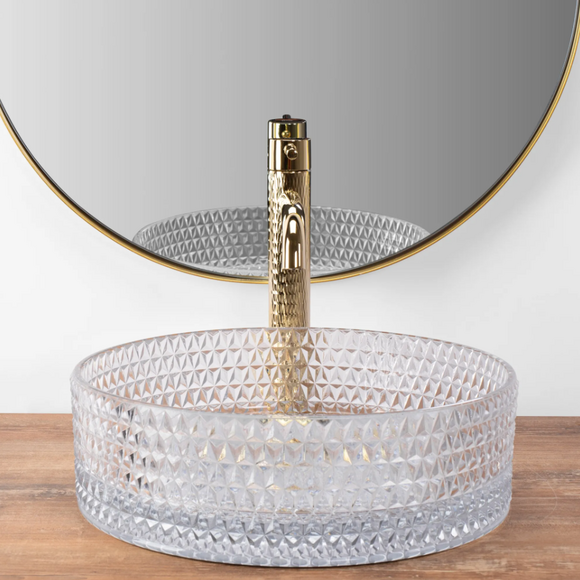 Раковина Rea Cristal Transparent REA-U9670 (35.5x35.5 см, прозора, чаша), Доступні розміри: 36 x 36, Колір виробника: прозорий, фото , изображение 3