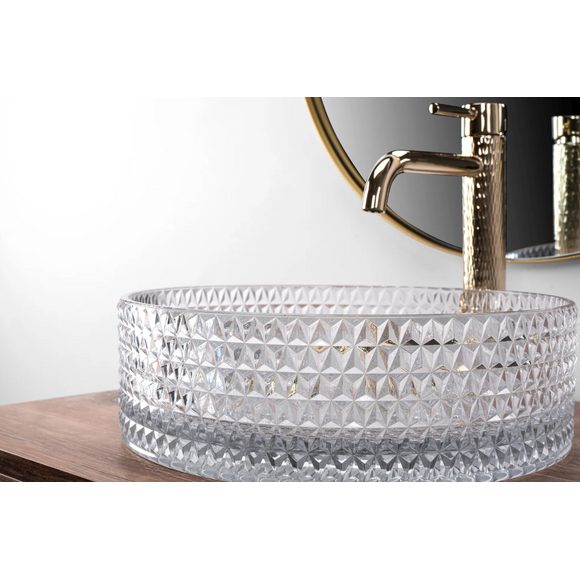 Раковина Rea Cristal Transparent REA-U9670 (35.5x35.5 см, прозора, чаша), Доступні розміри: 36 x 36, Колір виробника: прозорий, фото , изображение 6