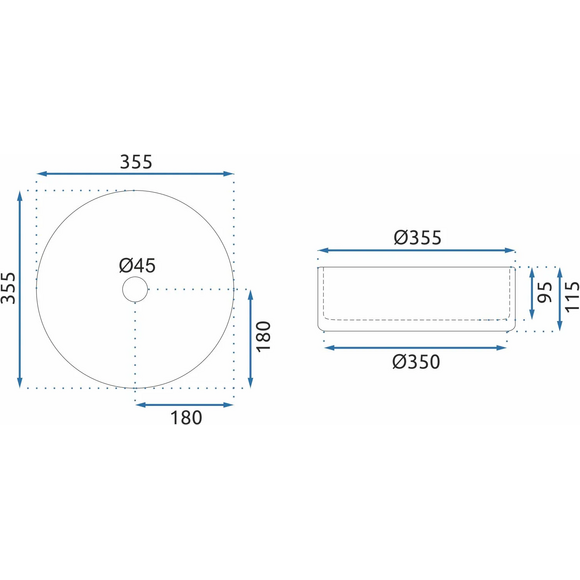 Раковина Rea Cristal Transparent REA-U9670 (35.5x35.5 см, прозора, чаша), Доступні розміри: 36 x 36, Колір виробника: прозорий, фото , изображение 7