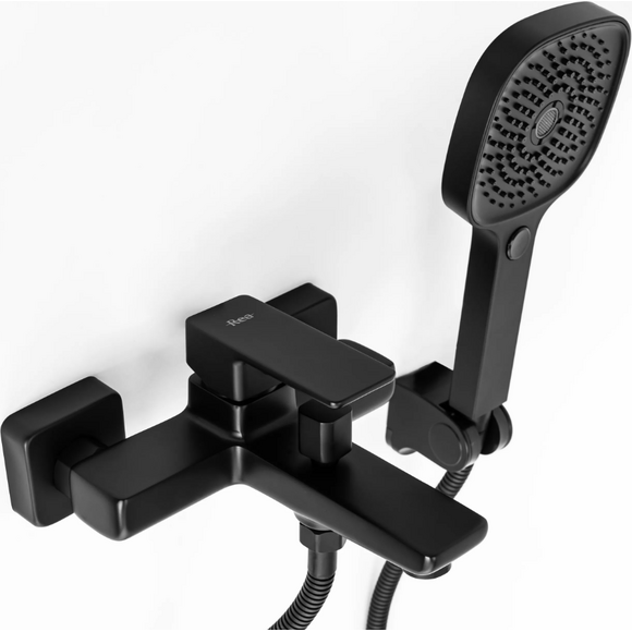 Смеситель для ванны Rea Orix REA-B5133 (черный, с лейкой и шлангом), фото 2