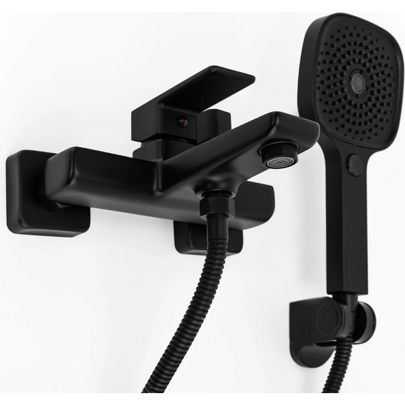 Смеситель для ванны Rea Orix REA-B5133 (черный, с лейкой и шлангом), фото 3