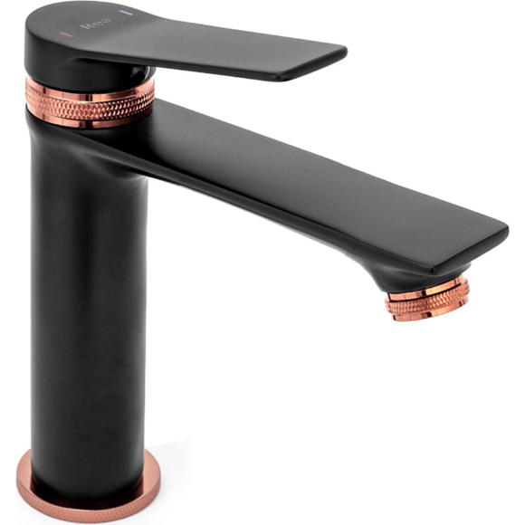 Смеситель для умывальника Rea Viral Black Rose Gold Low REA-B2025 (черный/розовое золото), фото 3