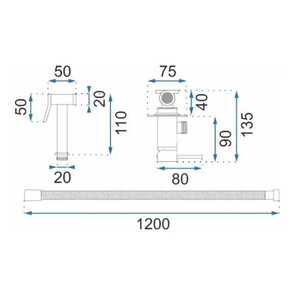 Гигиенический душ со смесителем Rea Loop REA-B6311 (золотой матовый), Цвет производителя: брашированное золото (матовое), фото 7