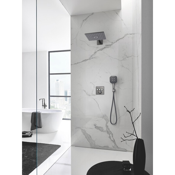 Внешняя часть термостатического смесителя для душа и ванны Grohe Grohtherm SmartControl 29126AL0 (графит темный матовый), фото 2