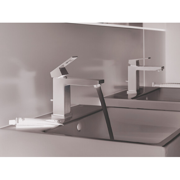 Змішувач для раковини Grohe Eurocube M-Size 23445DC0 (з донним клапаном, дамаська сталь), фото , изображение 2