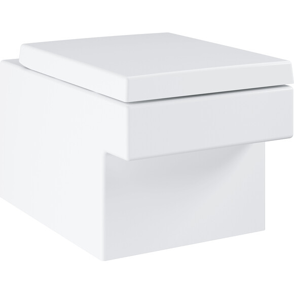 Безобідковий підвісний унітаз Grohe Cube Ceramic 3948500H+39488000 (з сидінням мікроліфт), фото 