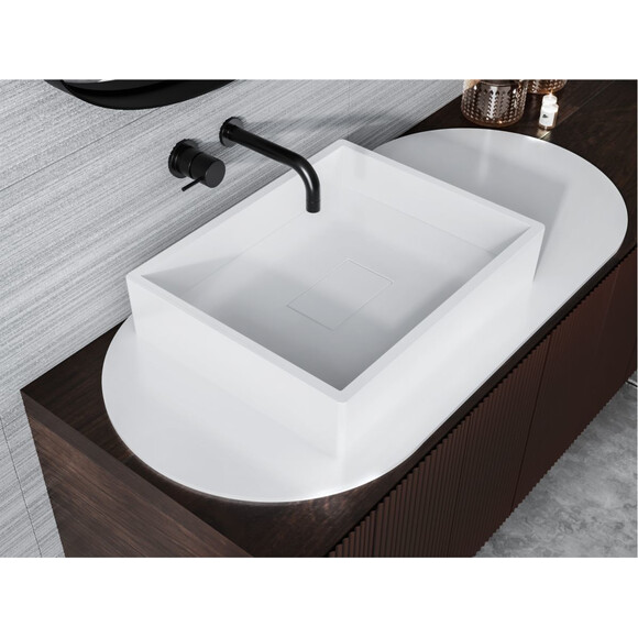 Miraggio Capri 0000160 Умивальник прямокутний накладний 49x39 см, білий глянець, Колір виробника: білий глянець, Технологія виробництва: Miramarble, фото , изображение 2