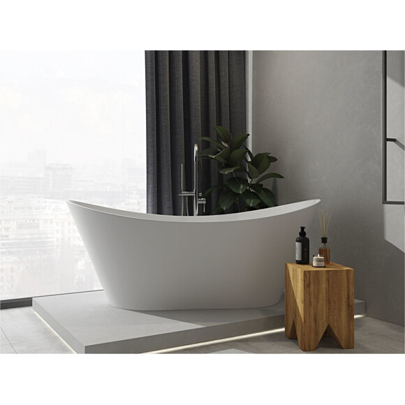 Miraggio Florida 0000271 Ванна окремо овальна 180x75 см, білий глянець, Технологія виробництва: Miramarble, Колір виробника: білий глянець, фото , изображение 2