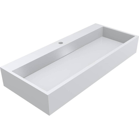 Раковина Miraggio Mares 1000 Miramarble 0000212 (99x42 см), Доступные размеры: 99 x 42, Цвет производителя: белый глянец, Технология производства: Miramarble, фото 