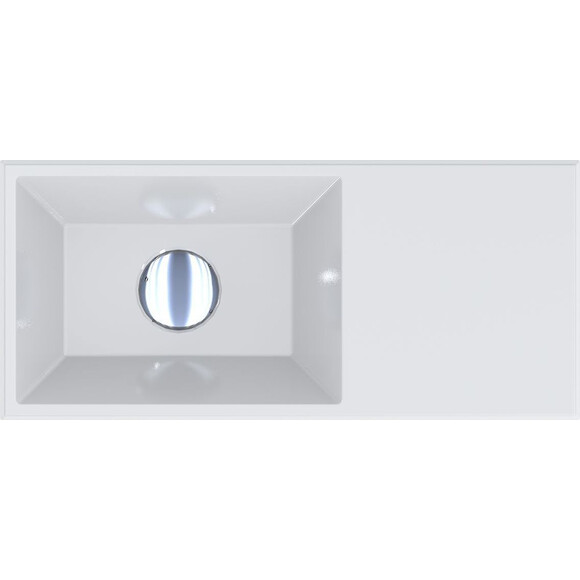 Умывальник Miraggio Copper 500 Miramarble 0001052 (50x22 см, с крылом), Доступные размеры: 50 x 22, Цвет производителя: белый глянец, Технология производства: Miramarble, фото 5