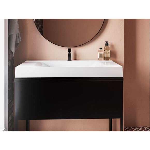 Умывальник Miraggio Fly 1000 Miramarble 0000733 (100x48 см, с крылом), Доступные размеры: 100 x 48, Технология производства: Miramarble, Цвет производителя: белый глянец, фото 3