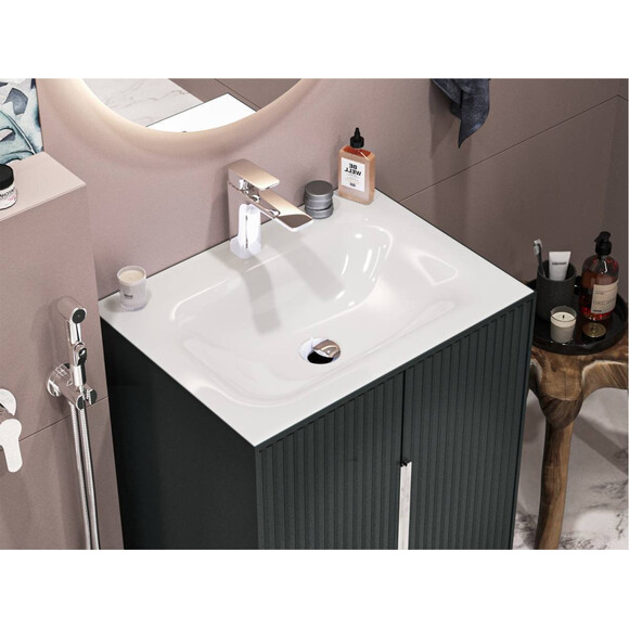 Умивальник Miraggio Jessel 600 Miramarble 0000746 (60x45 см), Доступні розміри: 60 x 45, Технологія виробництва: Miramarble, Колір виробника: білий глянець, фото , изображение 2