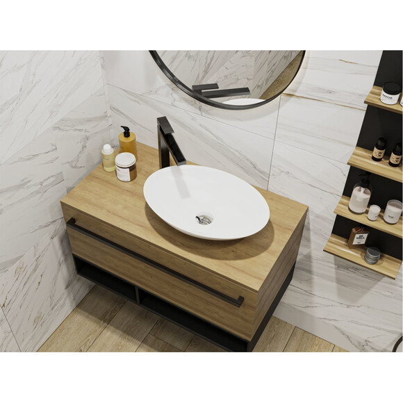 Умивальник Miraggio Kristina Miramarble 0000761 (50x35 см), Технологія виробництва: Miramarble, Колір виробника: білий глянець, фото , изображение 4