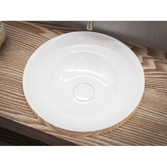 Умивальник Miraggio Siena Miramarble 0000752 (45.1 см), Технологія виробництва: Miramarble, Колір виробника: білий глянець, фото , изображение 4