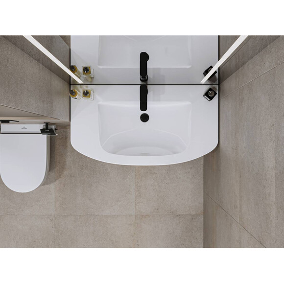 Умывальник Miraggio Dea 1000 Miramarble 0001545 (99.6x54.3 см, с крылом), Доступные размеры: 100 x 54, Цвет производителя: белый глянец, Технология производства: Miramarble, фото 5