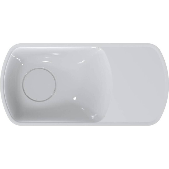 Умывальник Miraggio Helix L Miramarble 0001606 (45x22 см, с крылом), Доступные размеры: 45 x 22 L, Технология производства: Miramarble, Цвет производителя: белый глянец, фото 5