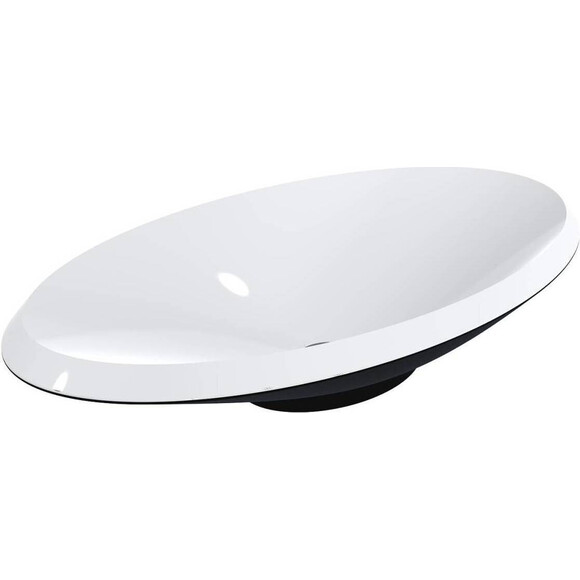 Умывальник Miraggio Lex R Miramarble RAL 9005 0000317 (69x38 см, белый/черный), Цвет производителя: белый, черный, Технология производства: Miramarble, фото 2
