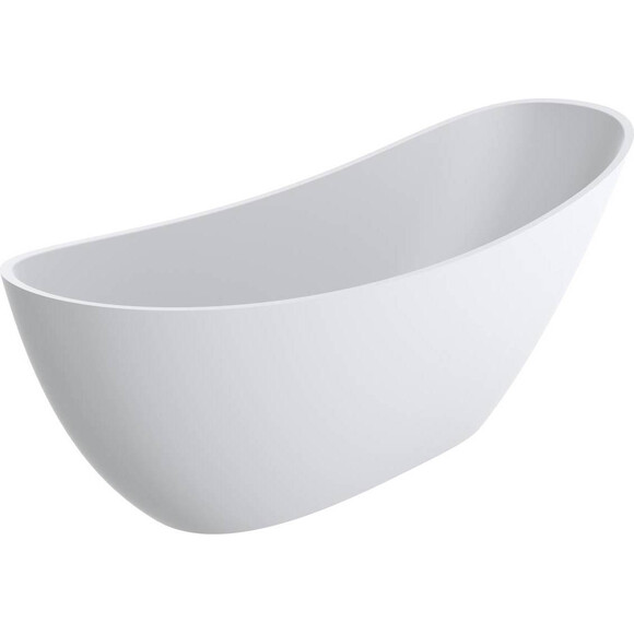 Мармурова ванна Miraggio Marina Miramarble Matt 0002006 (174.5x72.5 см, біла матова, окремостояча), Колір виробника: білий матовий, Технологія виробництва: Miramarble Matt, фото , изображение 2