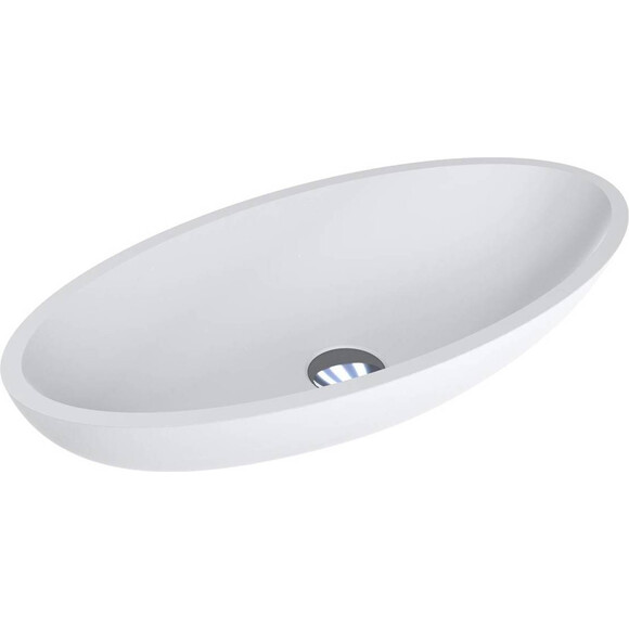 Miraggio Nice 0000223 Умывальник накладной овальный 59x29 см, белый матовый, Цвет производителя: белый матовый, Технология производства: Miramarble Matt, фото 