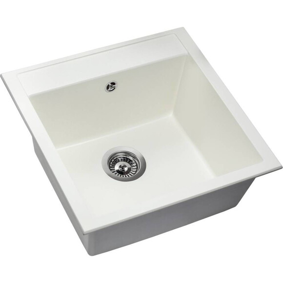 Miraggio Bodrum 0000006 Мийка для кухні врізна квадратна 50x49 см, білий, Доступні розміри: 51 x 50, Колір виробника: білий, фото , изображение 2